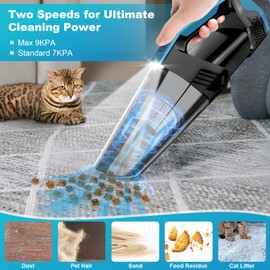 Blestan Cordless Car Vacuum Lightweight High Power Handheld Vacuum Cleaner with LED Light, Hand Vacuum for Car Home Office and Pet Hair, BlackBlue