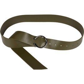 styleBREAKER Women's Plain Waist Belt with Clasp in Horseshoe Shape, Plain Colour, Waist Belt, One Size 03010120, olive