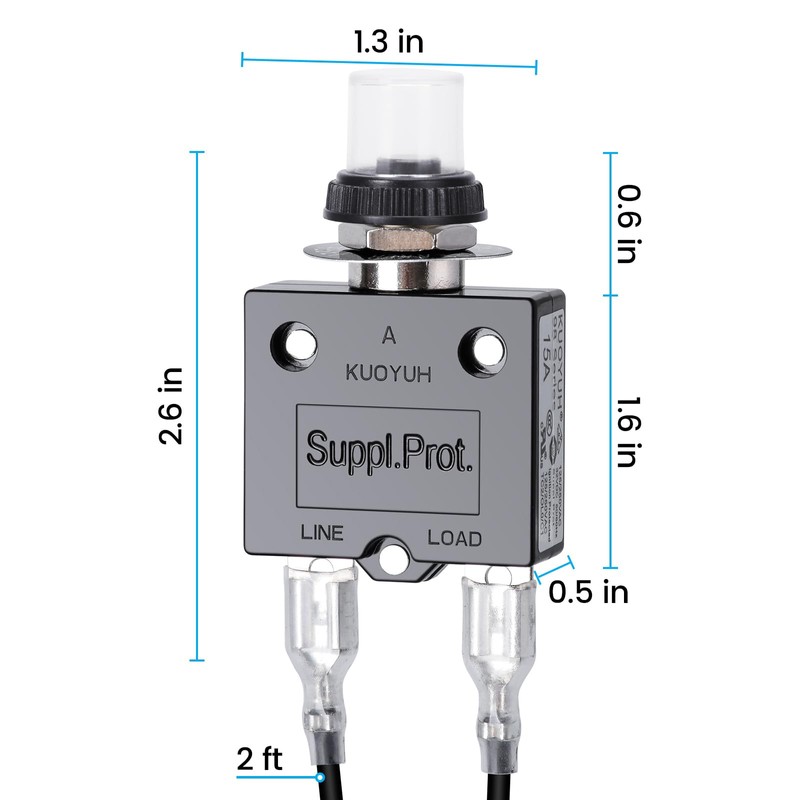 Push Button Circuit Breaker 15 Amp, Briidea Fuse Tester Manual
