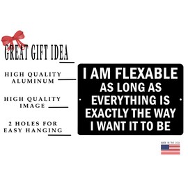 Rogue River Tactical Funny Sarcastic I am Flexable Metal Tin Sign Wall Decor Man Cave Bar Office Garage Shop, Home, Room