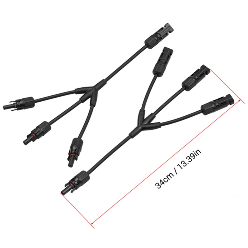 Y Branch Solar Connectors Parallel Cable Adapter 3-Way Solar Cable