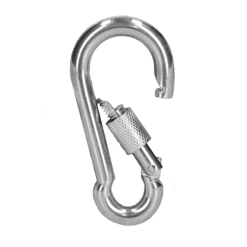 2 x Carabina Carbine Hook with Screw Gate 8mm MARINE