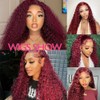 18 Inch 99J Lace Front Human Hair 18x39 Deep Wavy