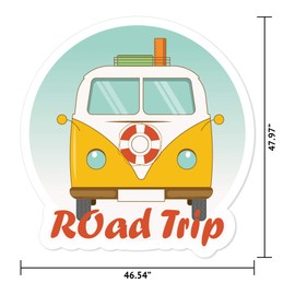MightySkins Road Trip Peel and Stick Art Removable Cute Stylish Funny Cartoon Dorm Room Decor Vinyl Wall Decals Sticker, 48" On Its Longest Side