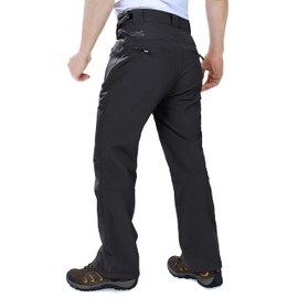 Outdoor Ventures Men's Lite Waterproof Windproof Fleece Lined Warm Hiking Ski Snow Pants Expandable-Waist