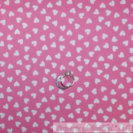 Windham Fabrics BonEful Fabric FQ Cotton Quilt Pink White Small Little Heart Baby Girl Princess