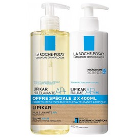 La Roche-Posay Lipikar Huile Lavante AP+ 400 ml + Baume Relipidant 400 ml Special Offer