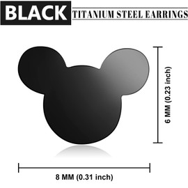 SIISPRI Stainless Steel Tiny Mouse Silhouette Button Stud Post Earrings for women earrings studs hypoallergenic earring