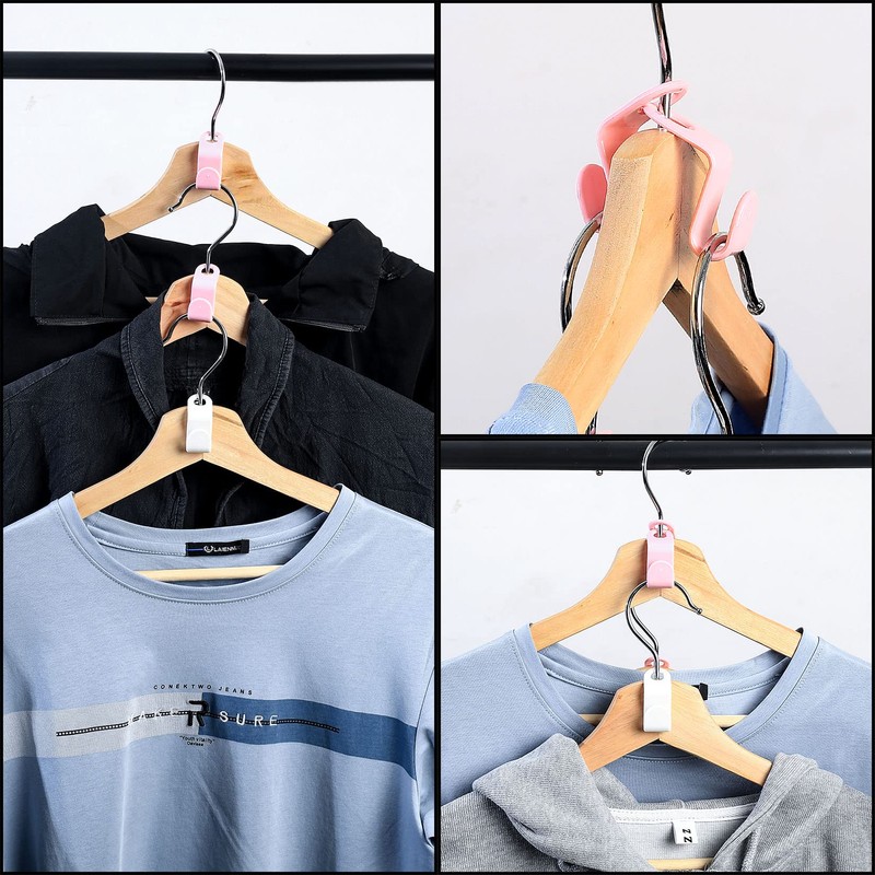 65 Pcs Clothes Hanger Connector Hooks, Space Saver Hangers, Space