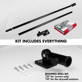 UD_G128 Combo Pack: 6 Ft Tangle Free Spinning Flagpole (Black) & Mexico Viva Mexico Flag 3x5 Ft Printed 150D Polyester, Brass Gr