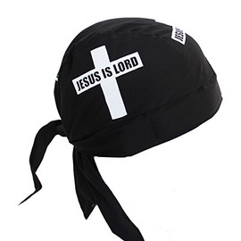Hiphopville Black Jesus is Lord Christian Skull Cap Hat Bandana with Tie