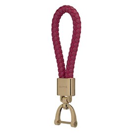 Skipper pendant keyring made of stainless steel and leather/nylon, Pink