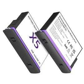 Rszfnjxry Insta 360 X5 Battery 2800mAh High Capacity 2 Pack for Insta360 X5 (Battery*2)