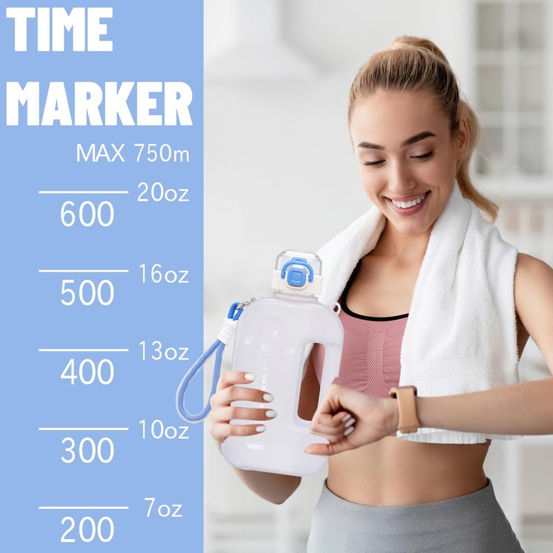 Darryy Leak-Proof Drinking Bottle, Gym, Flat Water Bottle, 750 ml,