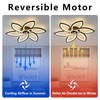 Ruibutrade 30inch Black Flower Modern CeilingFans with Lights, Low Profile
