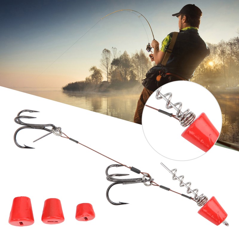 Portable Fishing Steel Wire Fishing Rigs with Treble Fish Hooks