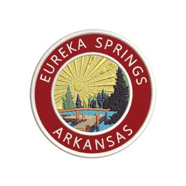 Lake Dock - Eureka Springs - Arkansas 3.5" Embroidery DIY Iron or Sew-on Decorative Patches Vacation Adventure Theme Novelty Applique