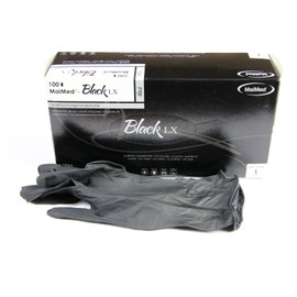 Latex Examination Gloves Black Tattoo Set of 100