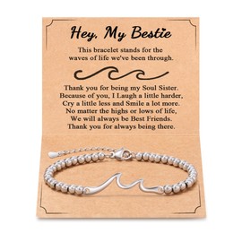 Tarsus Best Friend Birthday Gifts for Women, Unique Friendship Gifts for Women Best Friend Bracelet Friendship Bracelet Bestie Soul Sister Cool Christmas Mothers Day