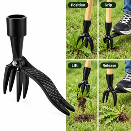 Four-Claw Weed Puller Head for Lawn and Garden – Manual Root Removal Tool Attachment for Yard Weeding and Maintenance