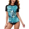 BesserBay Women's Short-Sleeved Rash Guard with Beautiful Patterns, UV Shirt