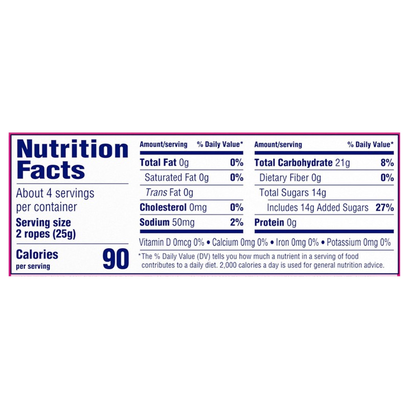 SweeTARTS Ropes, Candy, Watermelon Berry Collision, Soft and Chewy, 3.5