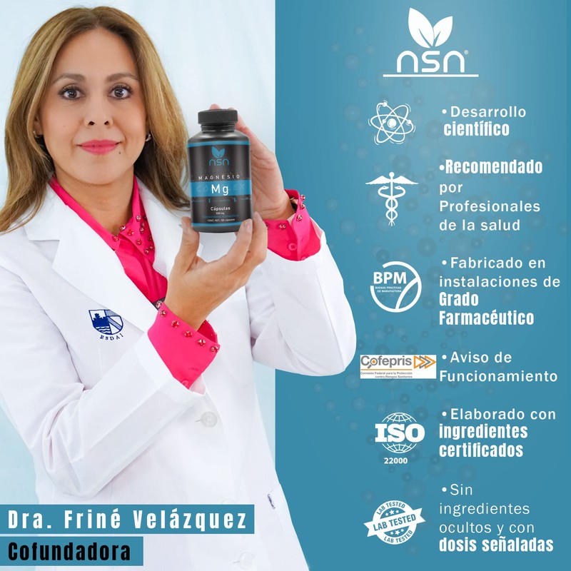 NSN Magnesio | Citrato, Oxido, Gluconato | Suave con el