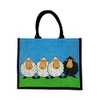 Box Shaped Eco Friendly Jute Shopping Bag with Gusset (Sheep)