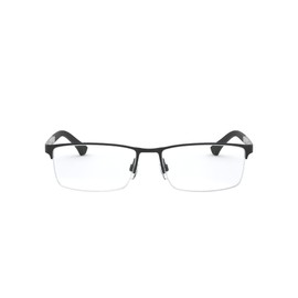 Emporio Armani Men's EA1041 Rectangular Sunglasses, Rubber Black/Demo Lens, 57 mm