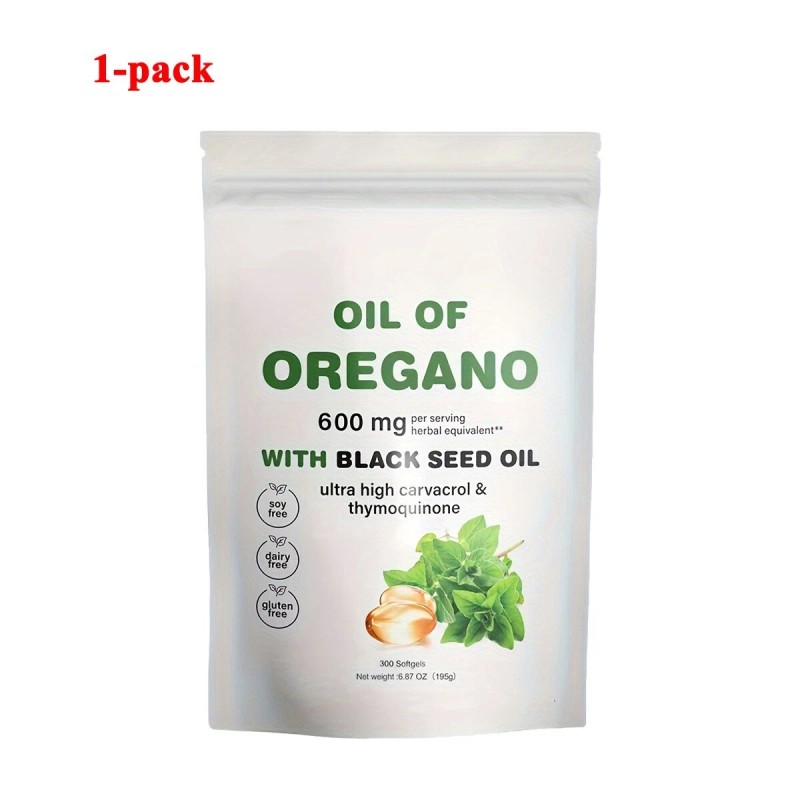 Oil of Oregano Softgels 600mg Per Serving 300 Softgesl with