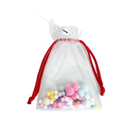 Clear Figure Display Bag, Portable Dustproof Doll Protective Cover, Hanging Display Drawstring Bag(Doll Not Included) (red)