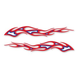 Three Color Flames Atlas Design Magnet (Two Pack, One Left, One Right) by Magnet America Is 2.75" x 18" Made for Vehicles and Refrigerators