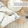VOGOL Linen Textured Throw Pillow Covers, Grey Sparrows Print Soft