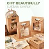 CYGYINT 50Pcs Brown Gift Bags with Clear Window 4.7''x2.4''x6.2'' Variety