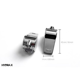 Hydra X. Silbato Deportivo de Acero Inoxidable con Cordón, Silbato de Sonido Fuerte Ideal para Entrenadores. Útil para Campismo y Supervivencia. Silbato de Emergencia, (2 Piezas)