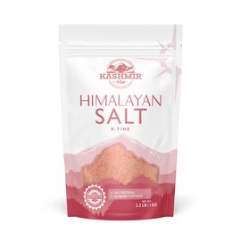 LA SALT CO Kashmir 2.2 Lbs X-Fine Pink Himalayan Salt | Pure, Food Grade with 84 Trace Minerals | Supports Healthy Circulation & Helps Reduce Inflammation | Kosher, Vegan, Non-GMO, & Cruelty-Free