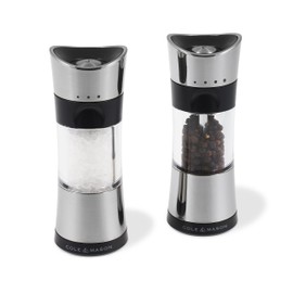 Cole & Mason H306598P Horsham Chrome Salt and Pepper Mills, Precision+ Inverta, Chrome/Acrylic, 154 mm, Gift Set, Includes 2 x Salt and Pepper Grinders