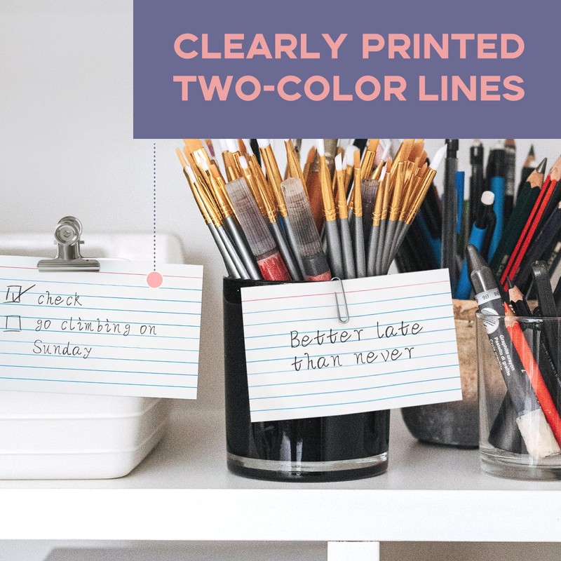 Heavy Weight Index Cards 3x5 Ruled - Goefun 240GSM/90LB 100