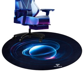 YOLOJOJO Office Chair Mats Hard-Floor Chair Mats Office Gaming Chair Mat with Blue Lightning Design (red)