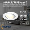 HCFEI Set of 3 LED Recessed Spotlights Flat DIM 120°