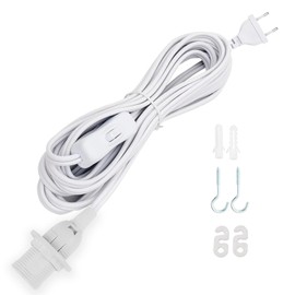 VIEVRE 3.0 m Lamp Holder E14 with Cable, Lamp Holder with Switch, E14 Socket with Plug Max. 60 W 250 V for Lamp Hanging, DIY Lamps, Ceiling Light, White