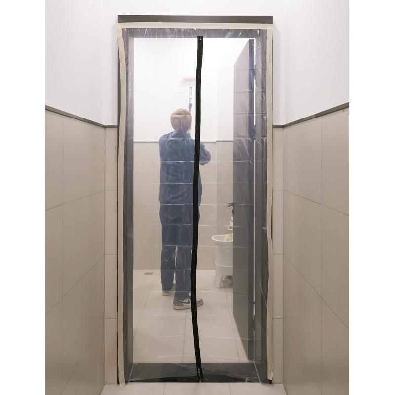 ROLLINGDOG Zip Door Dust Barrier - Plastic Door Cover for