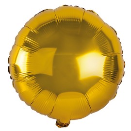 Rayher 87177616 Folienballon Rund, 44cm Ø, gold, XXL Partyballon für Heliumfüllung und Luftfüllung geeignet