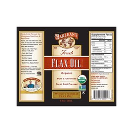 Barlean's Organic Flaxseed Oil Liquid from Fresh Cold Pressed Flax Seeds, 7,640mg ALA Omega 3 Fatty Acid Supplement Healthcare - Size: 12oz