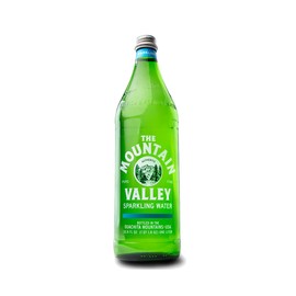 The Mountain Valley 1 Liter Sparkling Water in Glass bottle 1 Liter (Pack of 12)
