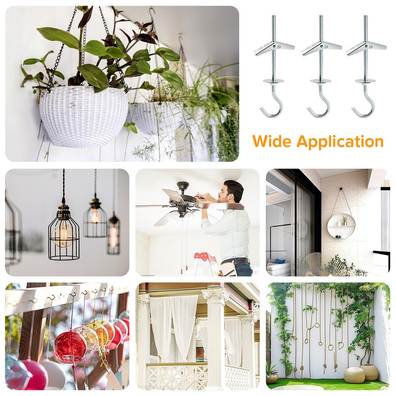 Lyeteung 10 Sets M4 Spring Folding Anchors Tilting Dowels Plasterboard