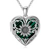 SOULMEET Heart Malachite Sunflower Locket Necklace That Holds 1 Picture
