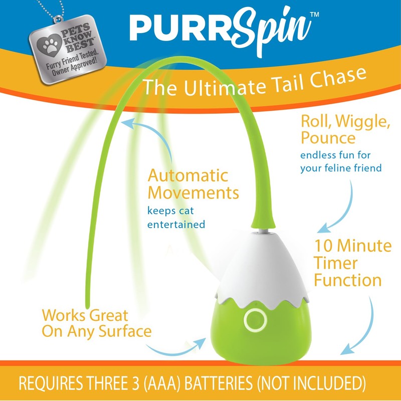 Pets Know Best PurrSpin Interactive Tail Chase Cat Toy- Unpredictable