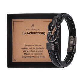 Birthday Gift Boy, Bracelet Boys Teenager Birthday Gifts with Text, Teenager Boys Gift Birthday, Leather Bracelet Birthday Gifts for Boys, One size, Leather, No Gemstone