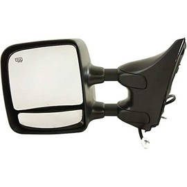 Left Driver Side Power Mirror - Textured Black - with Heated Glass and Towing - Compatible with 2006-2015 Nissan Titan